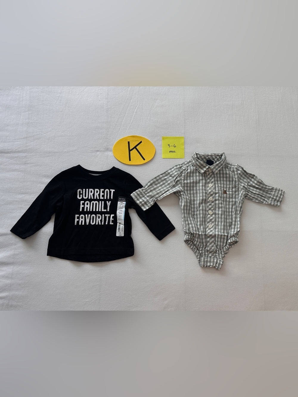 3-6 M - Baby Boy Bundle (2 items)
Black 'Current Family Favorite' T & Onesie